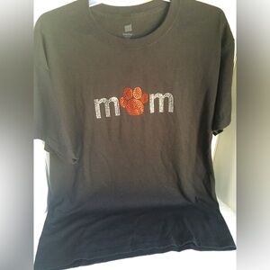 Dog Mom T-shirt - Paw - Bling Size Large